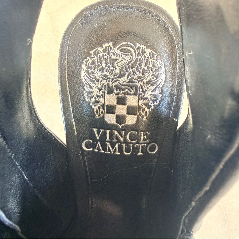 Vince Camuto Cholia Asymmetrical Sandal Bootie Shootie Black Leather Womens 6 - Picture 9 of 11